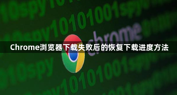 Chrome浏览器下载失败后的恢复下载进度方法1