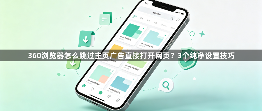 360浏览器怎么跳过主页广告直接打开网页?3个纯净设置技巧1