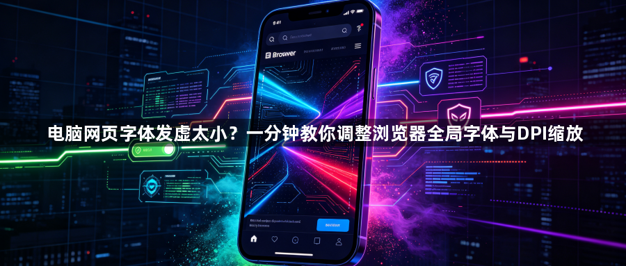 电脑网页字体发虚太小?一分钟教你调整浏览器全局字体与DPI缩放1